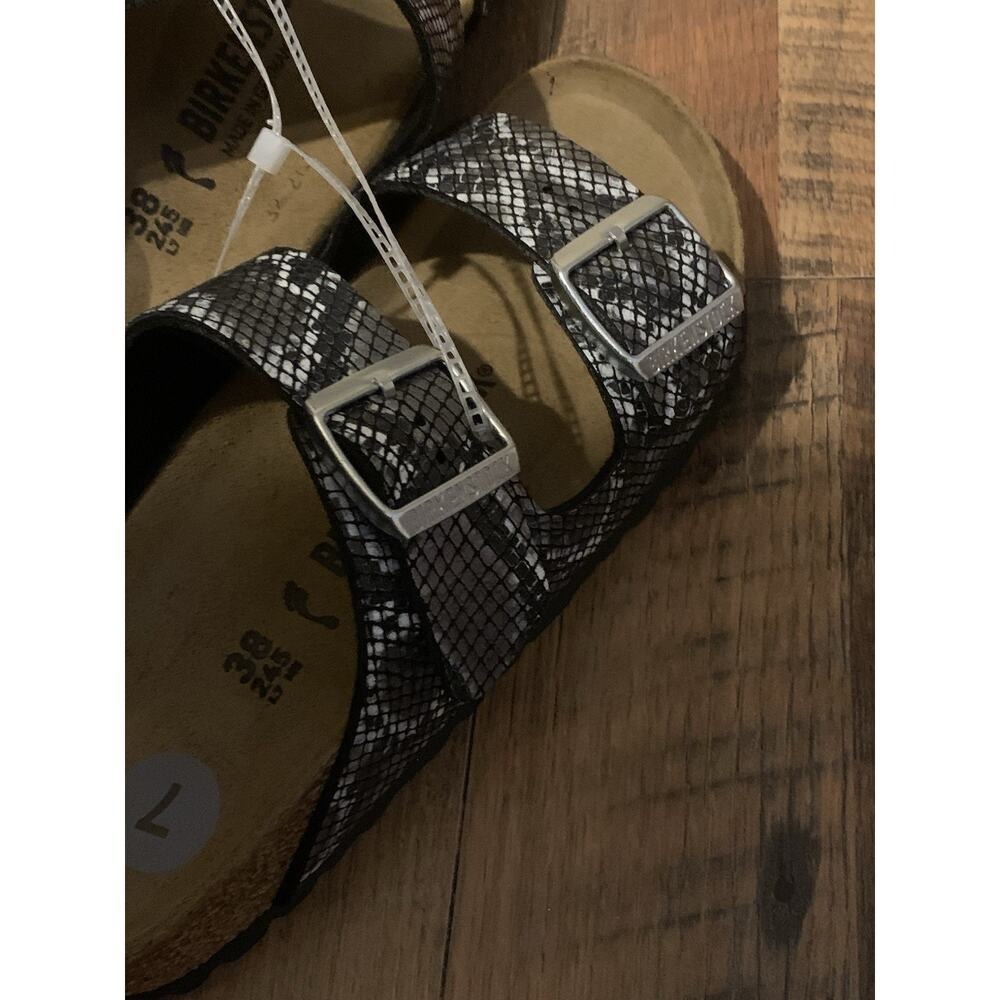 Birkenstock Arizona Split Birko-Flor Animal Metallic Print Size 7-7.5 US NWT - Picture 6 of 6